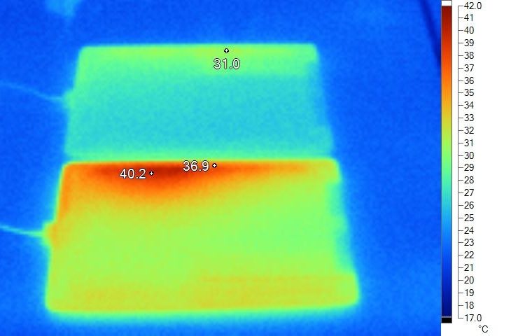 différence de température entre les deux iPad