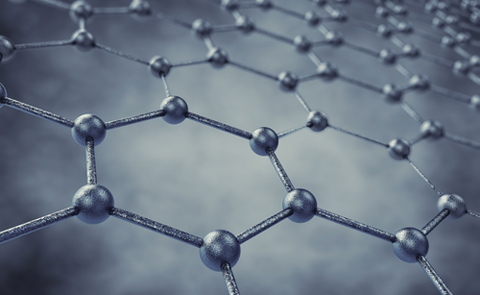 Modélisation 3D d'une feuille de graphène.